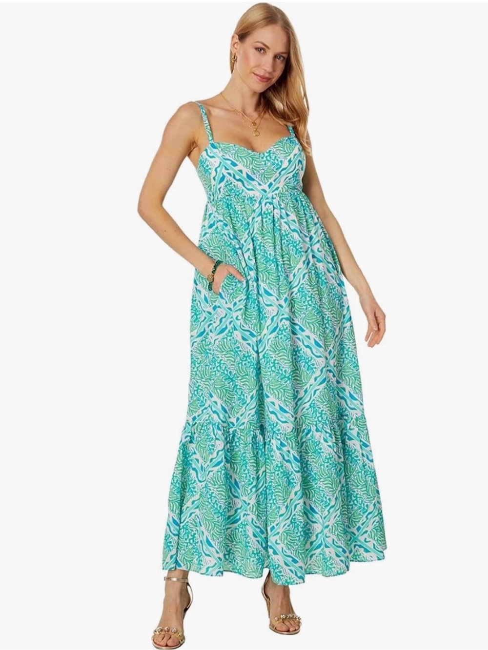 Lilly Pulitzer Prism Blue Good Greef Engineered Maxi Dress - Picture 4 of 13